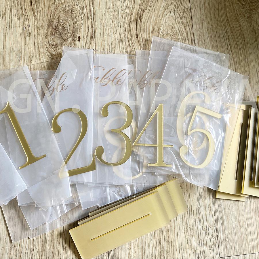 № 1-10 акриловая табличка с номерами свадебных столов с подставкой, табличка с номерами столов для вечеринок, верхние держатели номеров столов из плексигласа