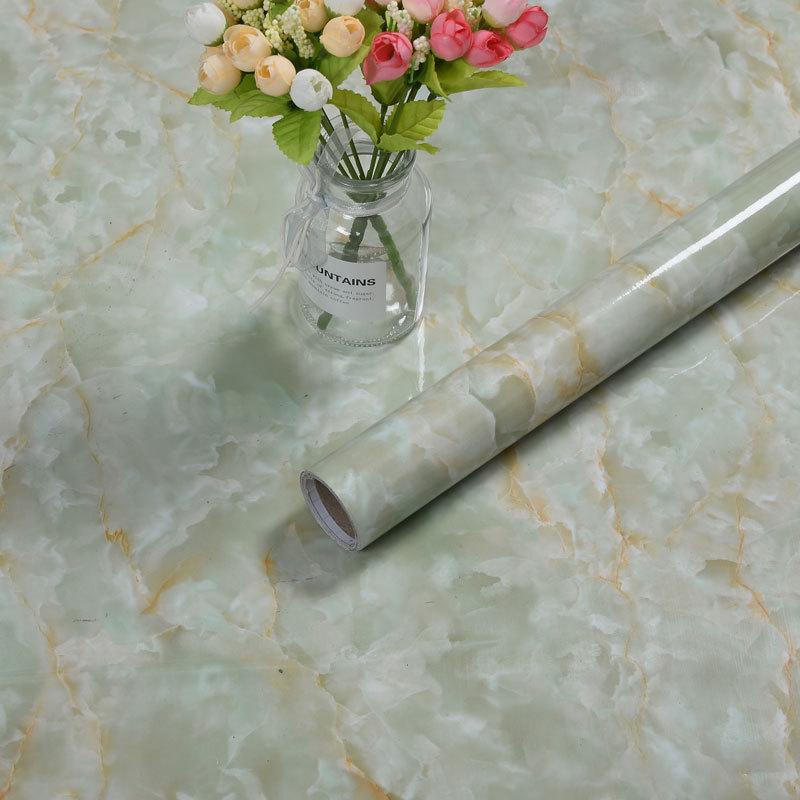 Водонепроницаемые самоклеящиеся наклейки с мраморным узором для столов и обеденных столов Jade green